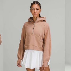 Lululemon Scuba Pink Clay Oversized Half-Zip Hoodie & Tee Shirt M/L